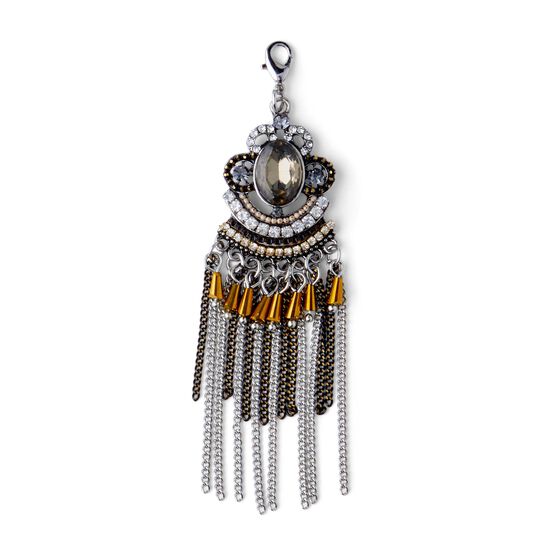 Silver Chain Tassel With Gold Stones by hildie & jo, , hi-res, image 2