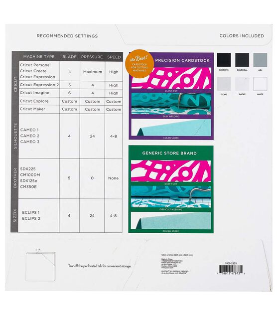 12" x 12" Black & Gray Precision Cardstock Paper Pack 60ct by Park Lane, , hi-res, image 4