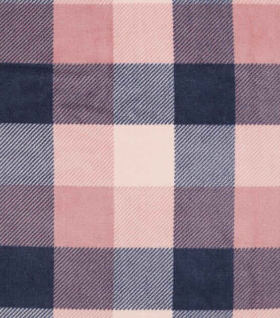 Jovial Pink Plaid Luxe Fleece Fabric