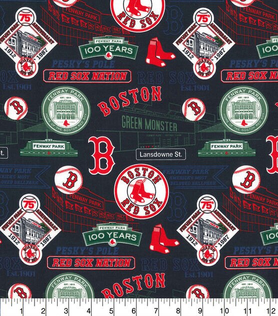Fabric Traditions Boston Red Sox Cotton Fabric Stadium