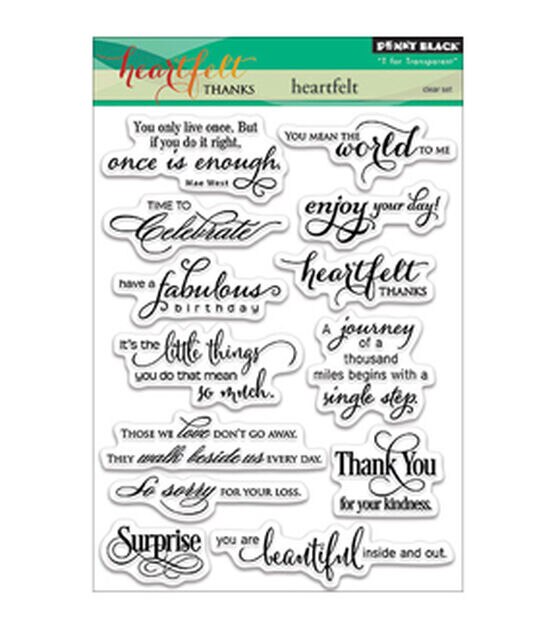 Penny Black Clear Stamps 5"X7" Heartfelt