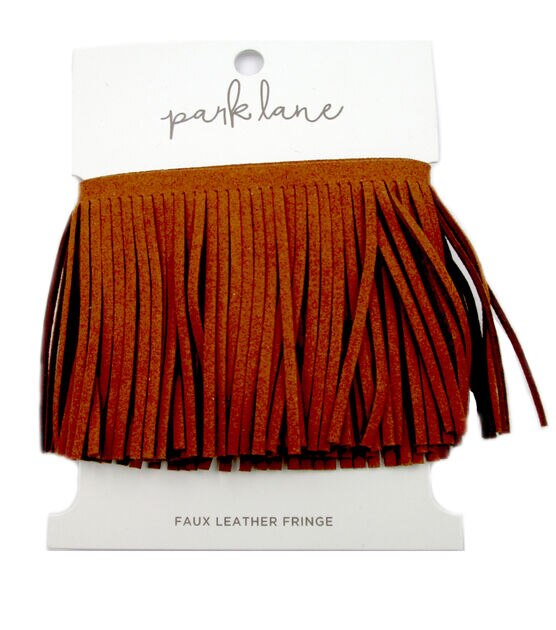Park Lane Faux Leather Fringe - Cognac