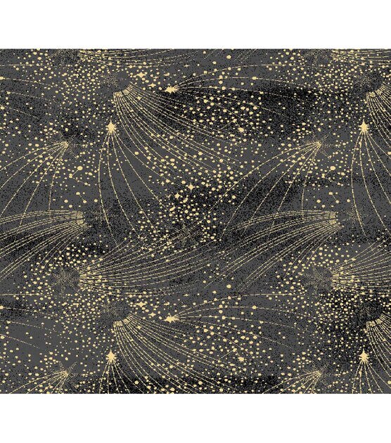 Celestial Stars Black Quilt Metallic Cotton Fabric by Keepsake Calico