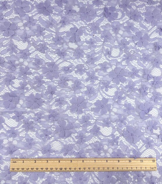 Purple 3D Floral On Lace Fabric by Sew Sweet, , hi-res, image 5