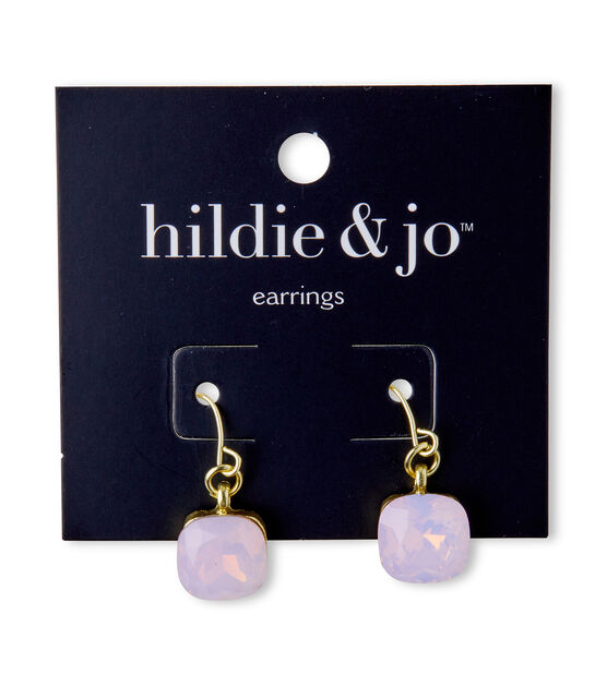 Gold & Ivory Square Stone Earrings by hildie & jo