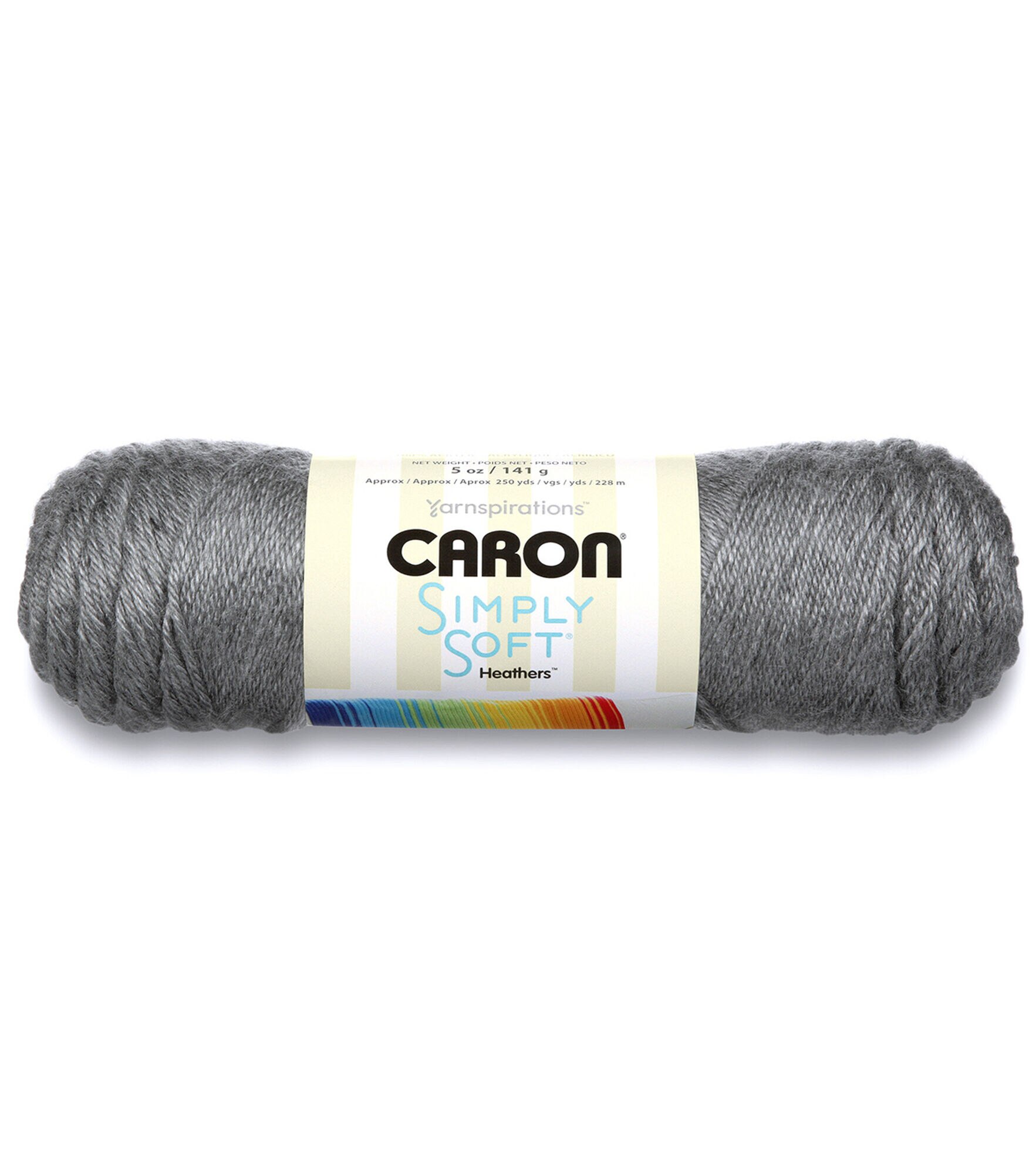 Caron Simply Soft 315yds Worsted Acrylic Yarn, Soft Grey Heather, hi-res