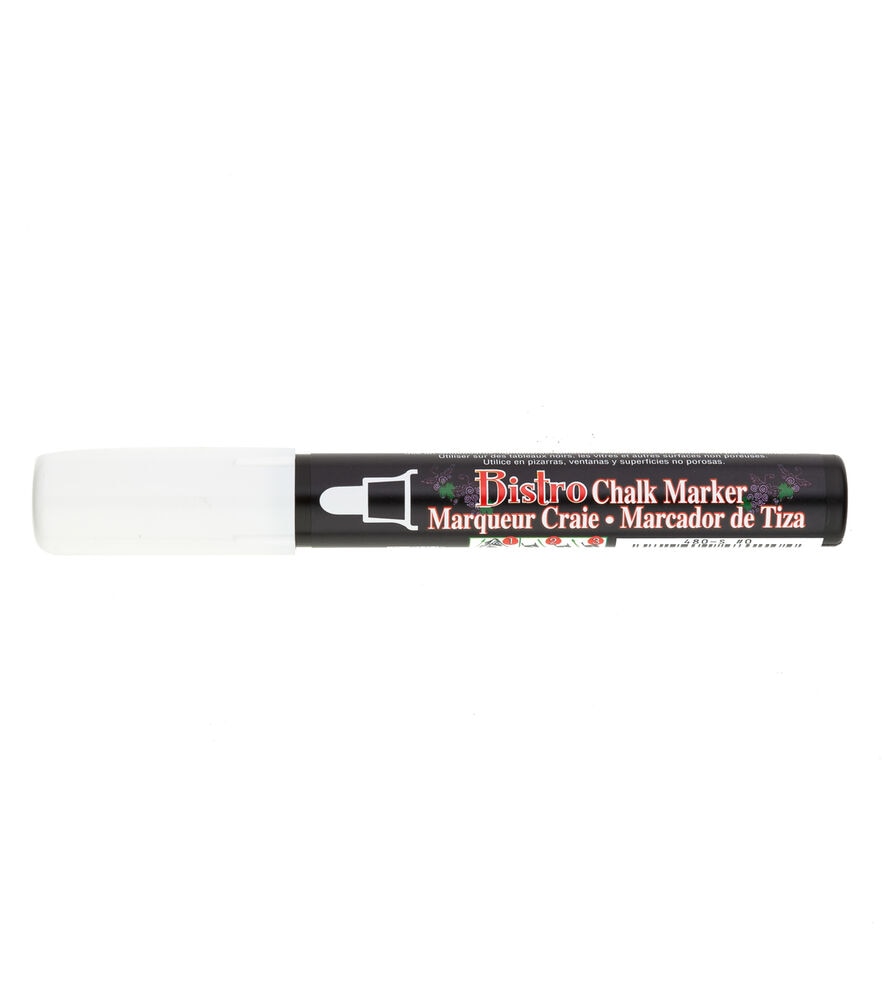 Marvy Uchida Broad Point Tip Bistro Chalk Markers, White, swatch