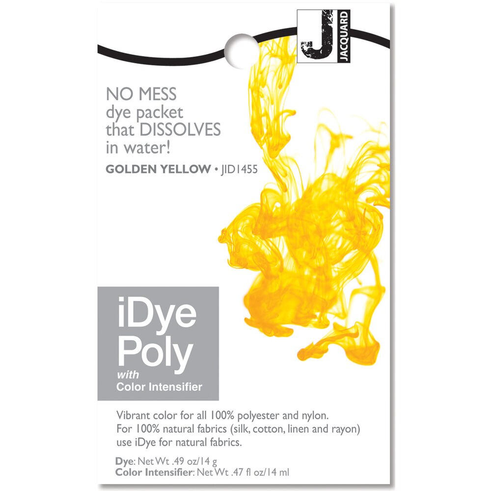 Jacquard Natural Fabrics iDye Poly Fabric Dye, Bright Yellow - 455, swatch