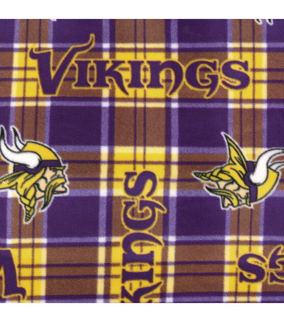 Fabric Traditions Minnesota Vikings Fleece Fabric Plaids, , hi-res, image 2