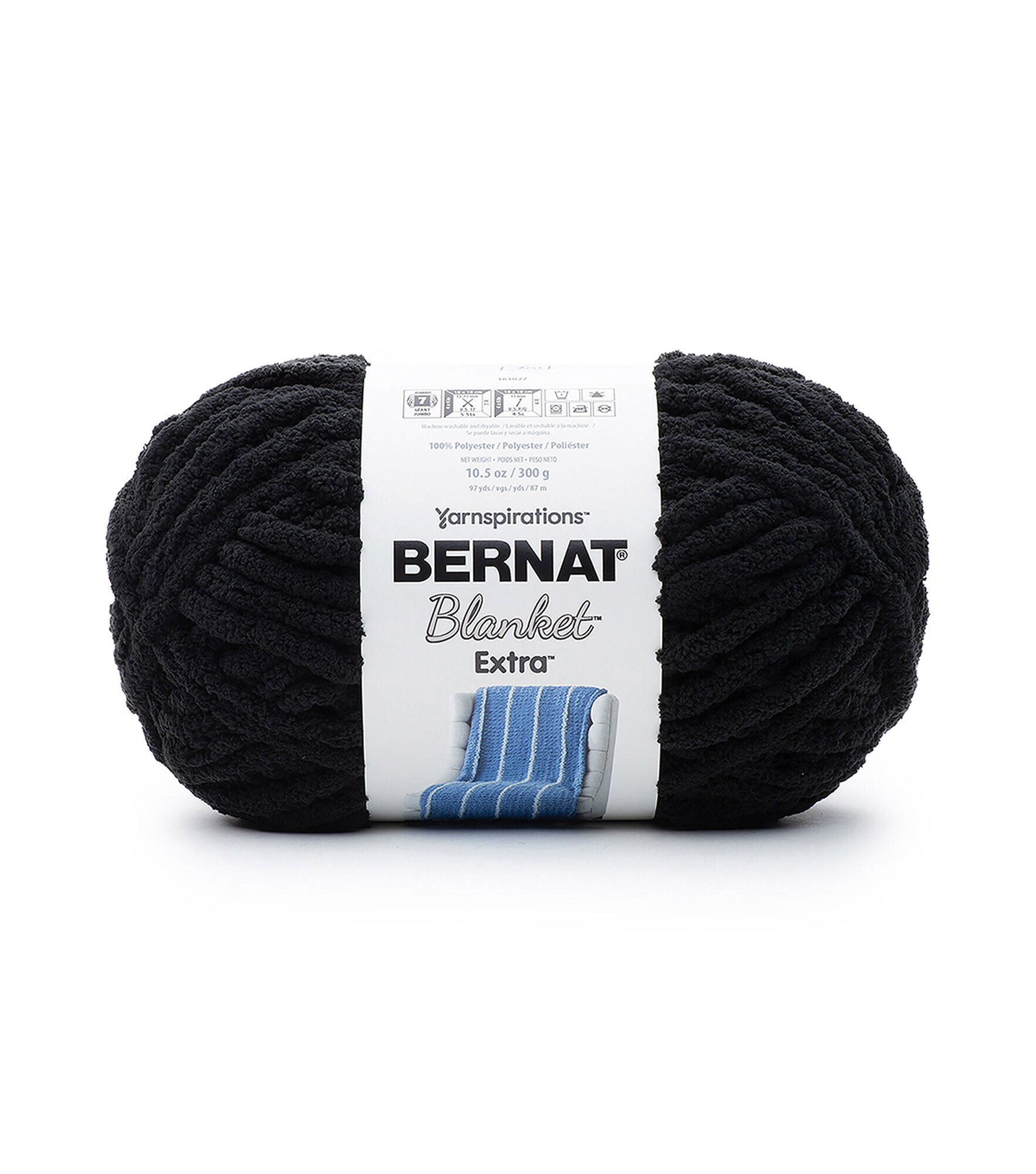 Bernat Blanket Extra 97yds Jumbo Polyester Yarn, Black, hi-res