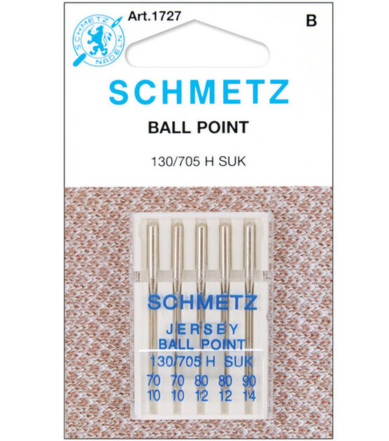 Schmetz Ball Point Machine Needle 5 pk Sizes 70/10,80/12,90/14