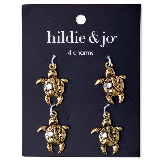 4pk Gold Turtle Charms by hildie & jo