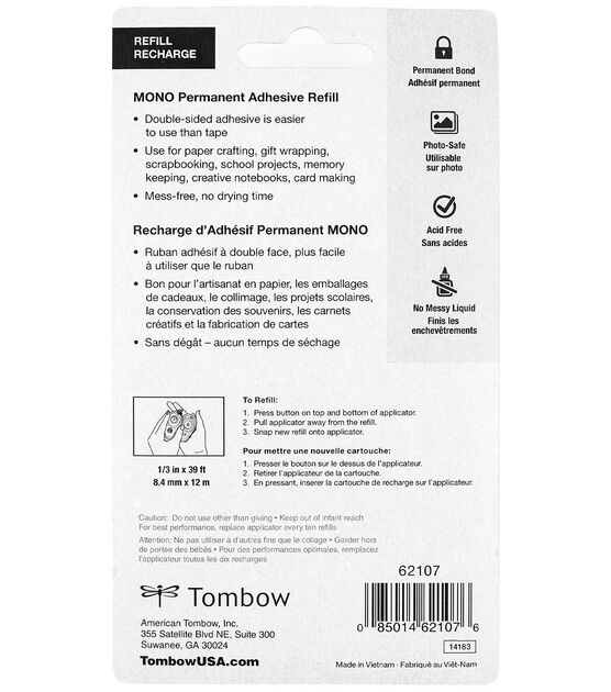 Tombow Mono Permanent Adhesive Refill, , hi-res, image 7