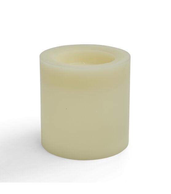 6" x 6" LED Cream Smooth Wax Pillar Candle by Hudson 43, , hi-res, image 3