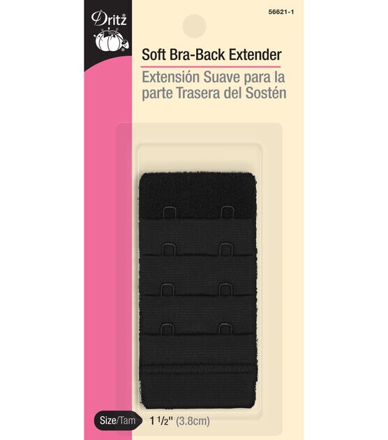Dritz 1-1/2" Soft Bra-Back Extender, Black