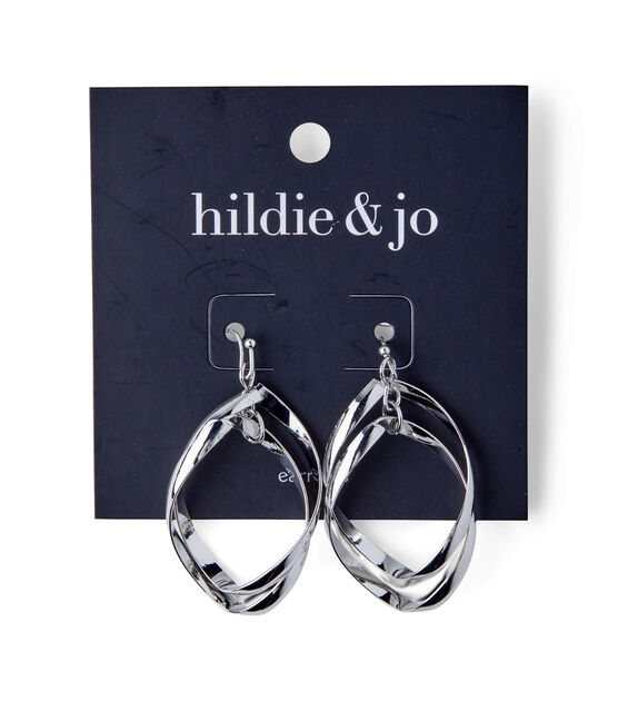 8" Silver Spiral Drop Earrings by hildie & jo