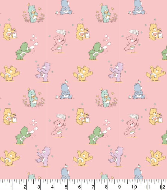 Care Bears Flannel Fabric Playful Pink