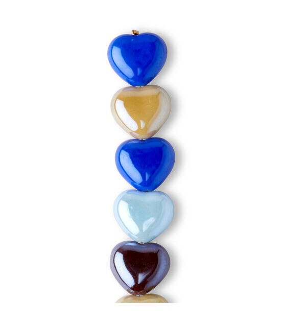 7" Ceramic Heart Bead Strand by hildie & jo, , hi-res, image 3