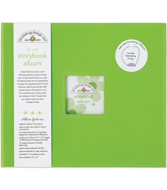 Doodlebug 12in x 12in Storybook D-ring Album - Limeade