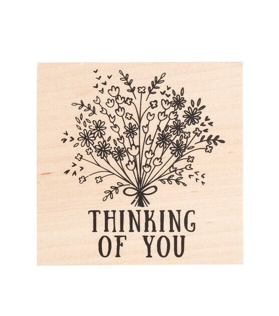 American Crafts Wooden Stamp Thinking of You