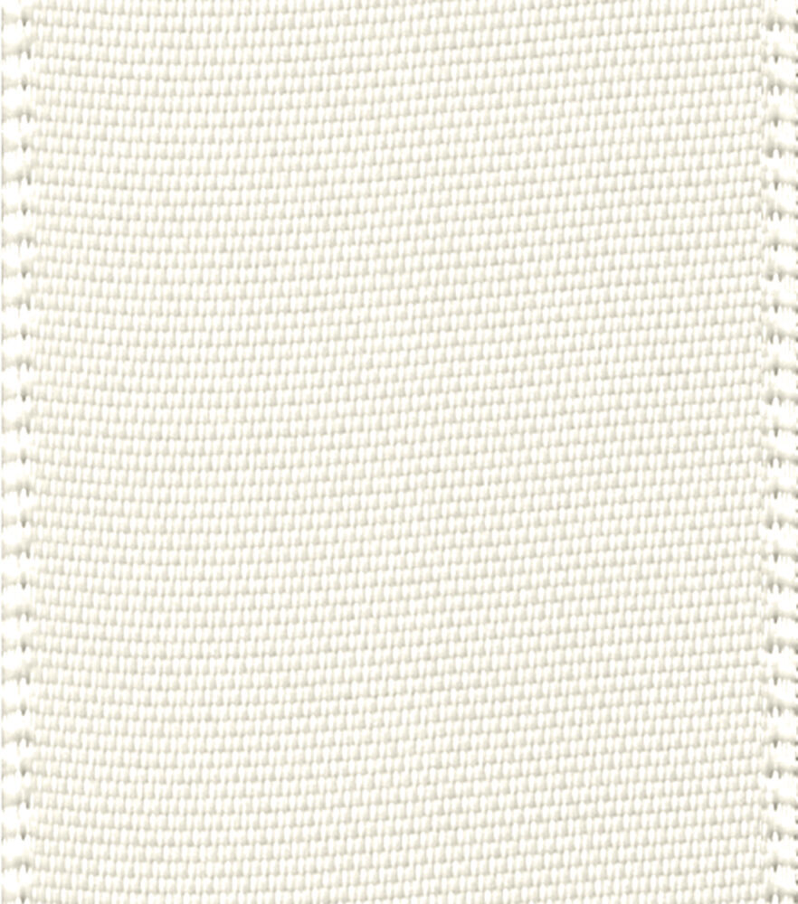 Offray 7/8"x21' Single Faced Satin Solid Ribbon, Antique White, swatch