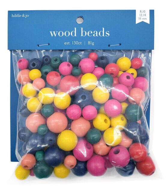 130pc Assorted Wood Beads by hildie & jo