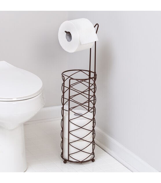 Honey Can Do 6" x 24.5" Oil Rubbed Bronze Toilet Paper Holder, , hi-res, image 2