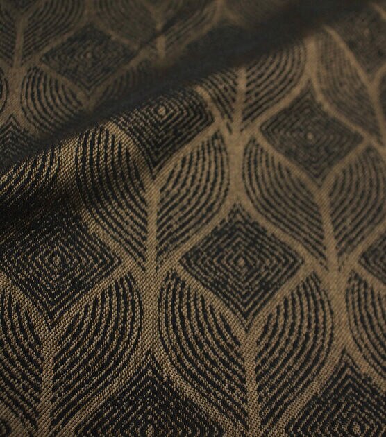 Black Gold Leaf Jacquard Knit Fabric