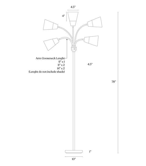 Brightech Medusa Modern LED Floor Lamp (Interchangeable Shades)- Silver, , hi-res, image 7