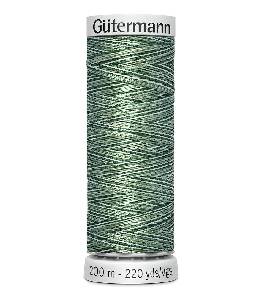 Gutermann 200M Dekor Thread, 9975 Vari Foliage Green, swatch