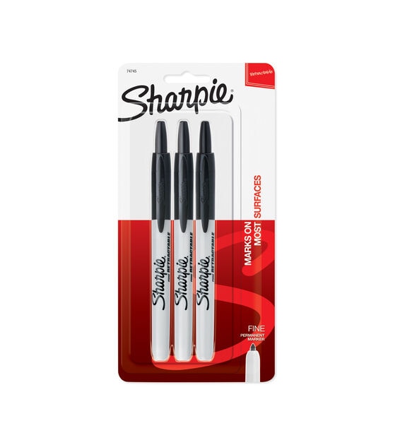 Sharpie Fine Marker 3pk Black