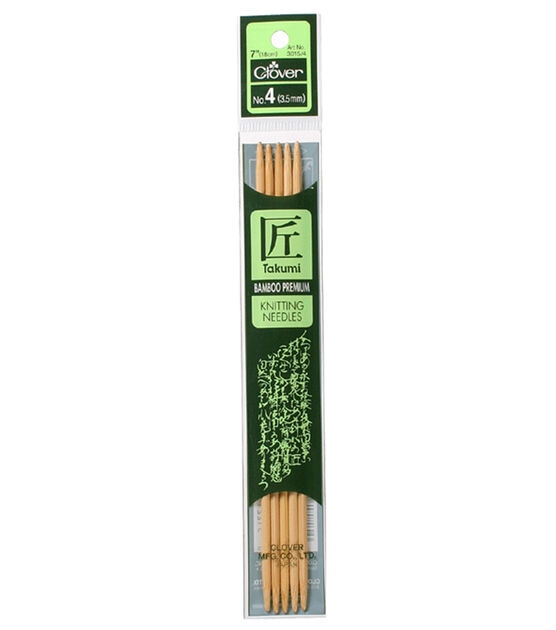 Clover 7" Bamboo 4/3.5mm Double Point Knitting Needle Set 5ct