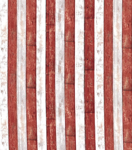 Red & White Woodplank Patriotic Cotton Fabric, , hi-res, image 2