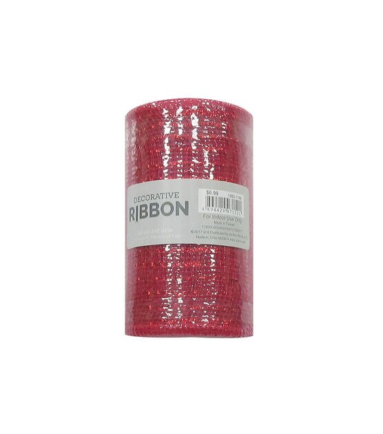 5.5" x 30' Metallic Red Deco Mesh by Place & Time