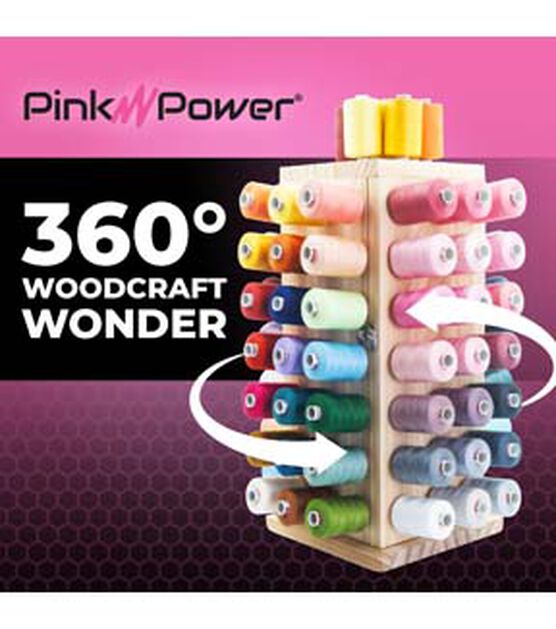Pink Power 360 Rotating 84 Spool Rack With Storage, , hi-res, image 5