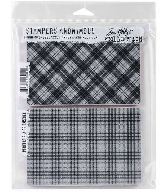 Tim Holtz Cling Stamps 7''X8.5'' Perfect Plaid