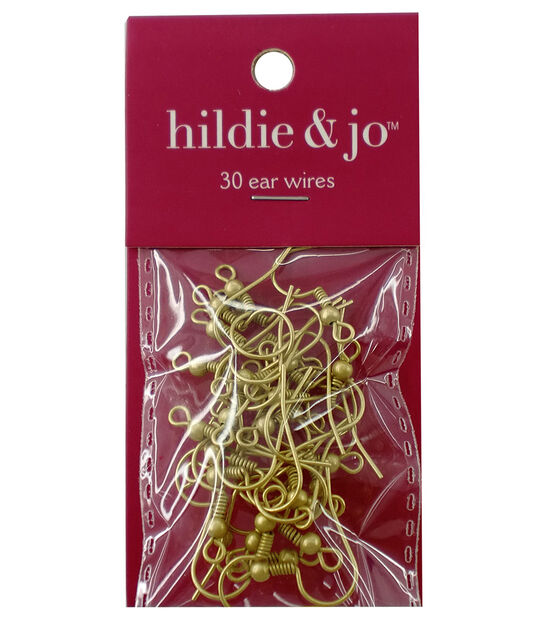 20mm Matte Gold Metal Fish Hook Ear Wires 30pk by hildie & jo