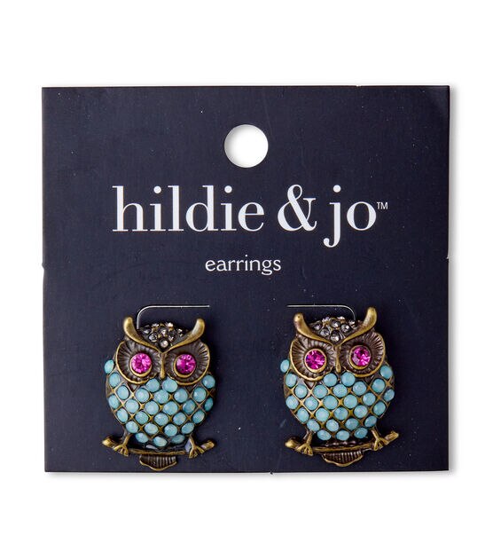 Multicolor Owl Stone Earrings by hildie & jo