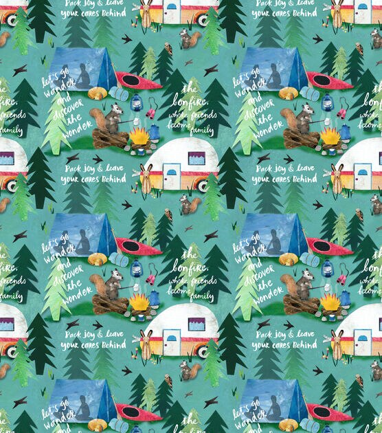 Springs Creative Camping Joy Novelty Print Cotton Fabric, , hi-res, image 2