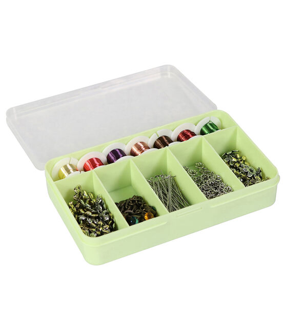 Everything Mary 6" Green 6 Compartment Plastic Storage Box With Lid, , hi-res, image 3