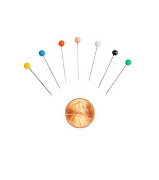 SINGER Pearlized Multi Color Head Straight Pins - Size 20, 1-1/4”. 90 ct by  Singer