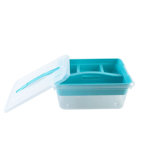 7" x 16" Latchmate Plastic Storage Bin With Compartments by Top Notch, , hi-res, image 3