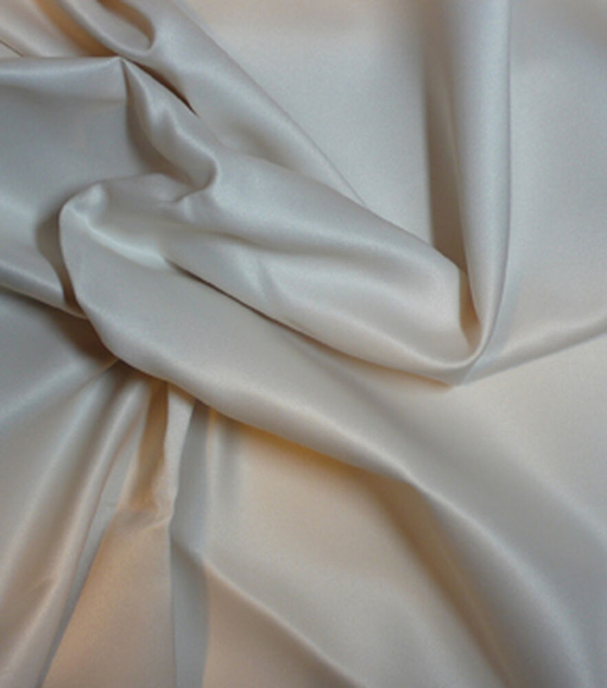 Solid Crepe Back Satin Fabric by Casa Collection, Eggnog, swatch, image 14