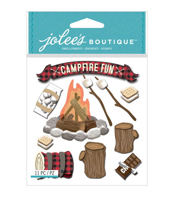 Jolee's Boutique 11 Pack Dimensional Stickers Campfire Fun