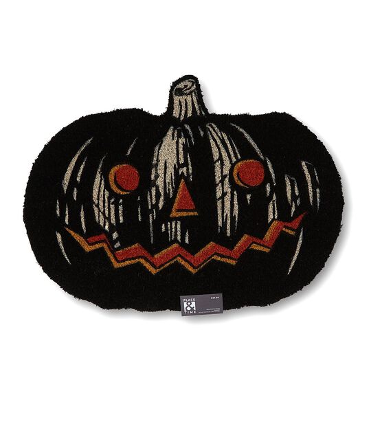 22" x 30" Halloween Black Jackolantern Coir Doormat by Place & Time, , hi-res, image 1