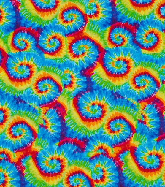 Tie Dye Swirls Bright Novelty Cotton Fabric