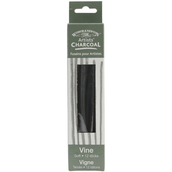Winsor & Newton Artist Vine Charcoal Sticks Soft 12 Per Package