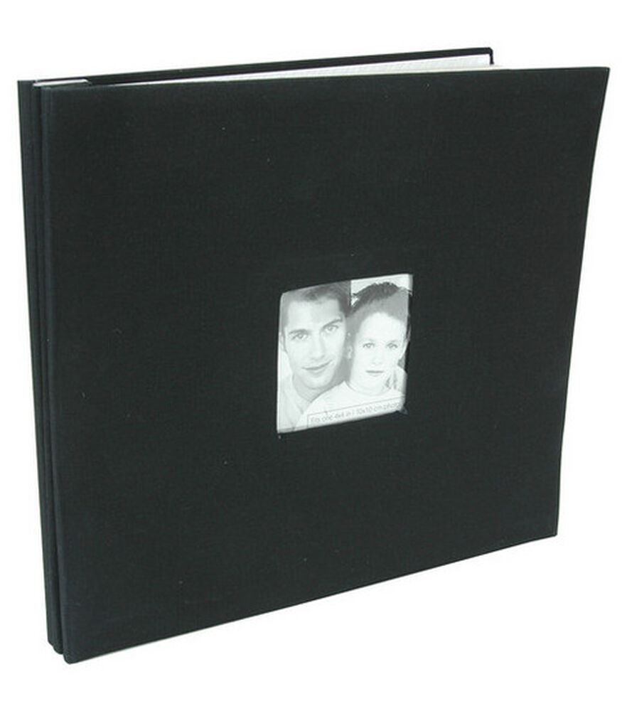 12''x12'' Fabric Postbound Album, Black, swatch