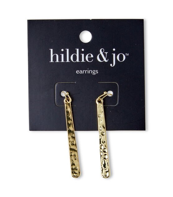 2" Gold Hammered Earrings by hildie & jo