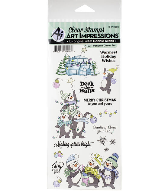 Art Impressions Holiday Stamp Set Penguin Cheer, , hi-res, image 2